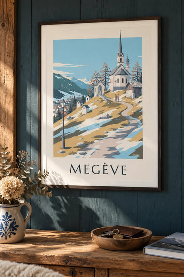 Poster Megève, Kapellen des Calvaire : gerahmt an der Wand