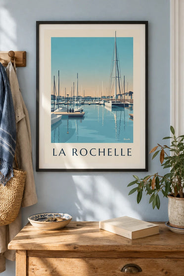 Poster vom Yachthafen Port des Minimes in La Rochelle : gerahmt an der Wand