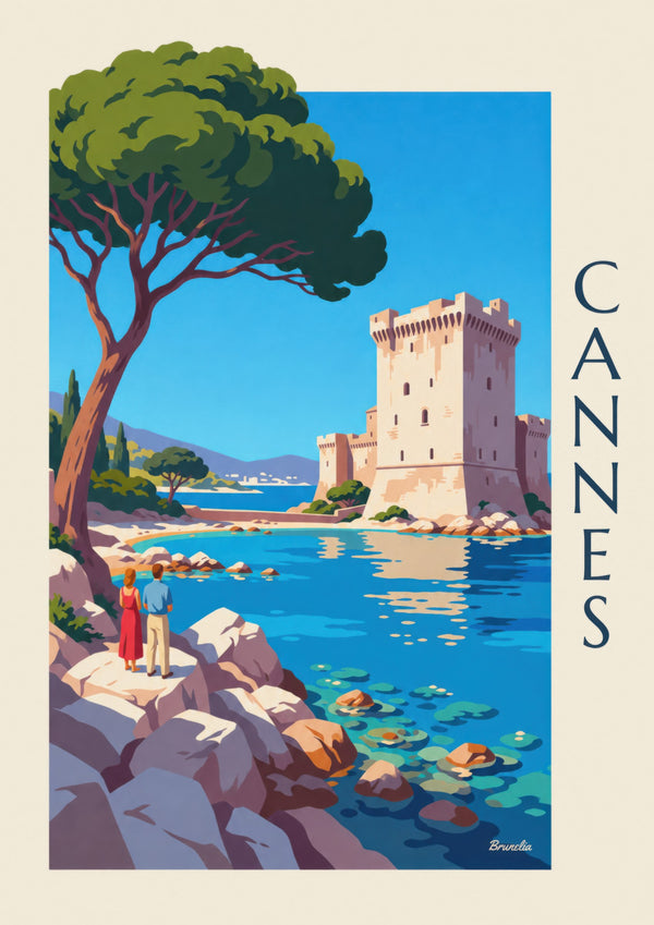 Poster des befestigten Klosters von Saint-Honorat