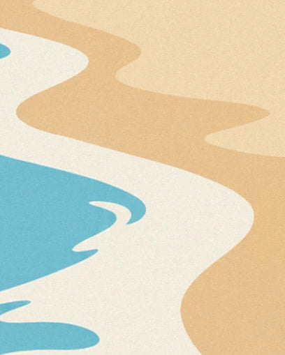 The white foam between the turquoise water and the golden sand of Biscarrosse Plage