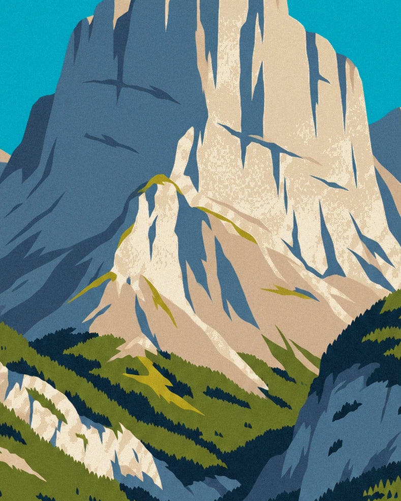 Hiking above Lake Annecy poster: close-up detail