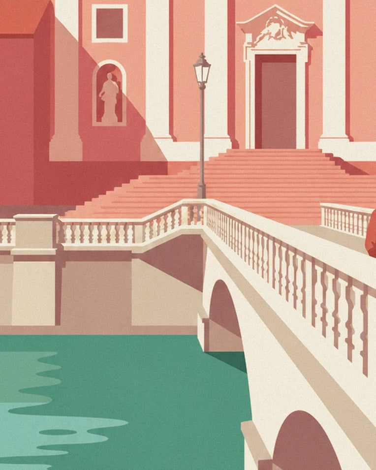 Poster rosafarbene Franziskanerkirche in Ljubljana: Detail in Nahaufnahme