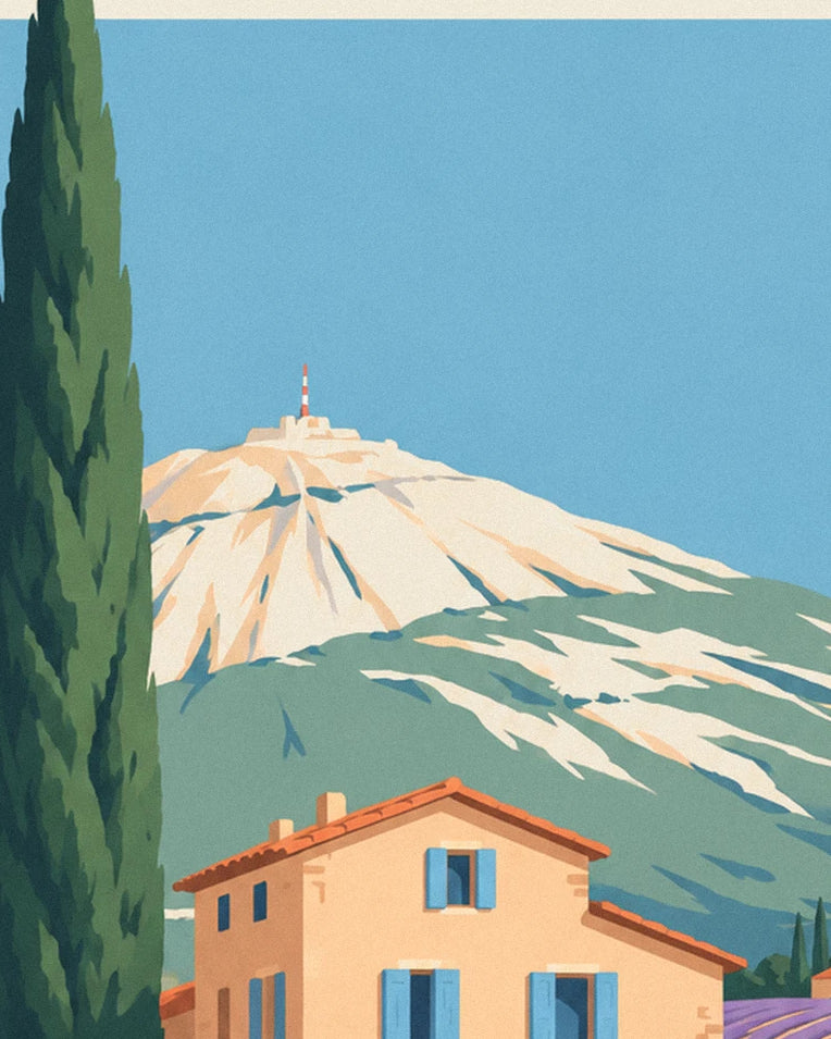 Provençal farmhouse in lavender fields poster: close-up detail