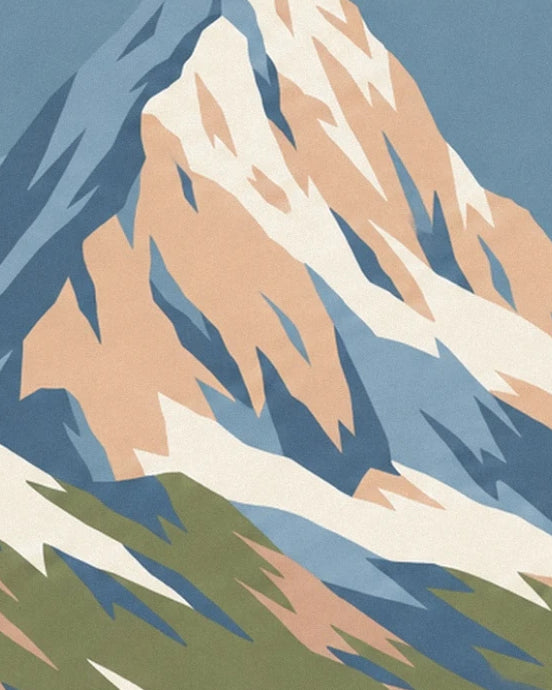 Les parois rocheuses ocre et bleues du col de l’Iseran striées de neige blanche
