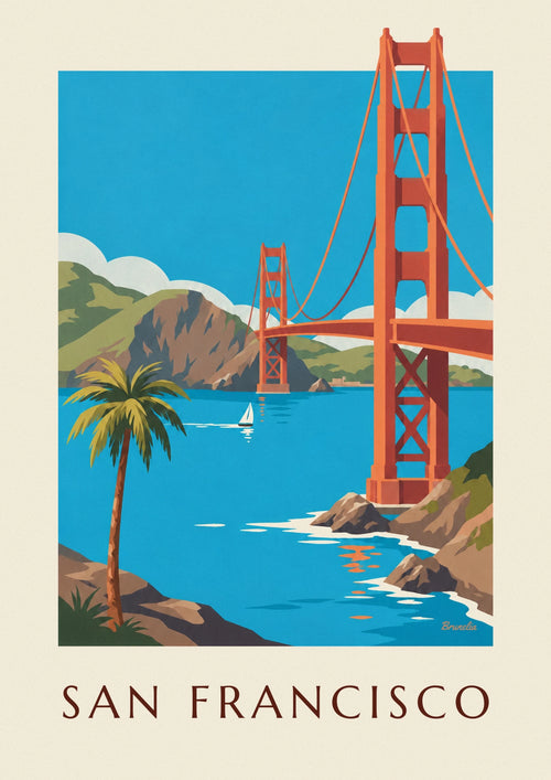 Poster of the Golden Gate Bridge in San Francisco: the full poster
