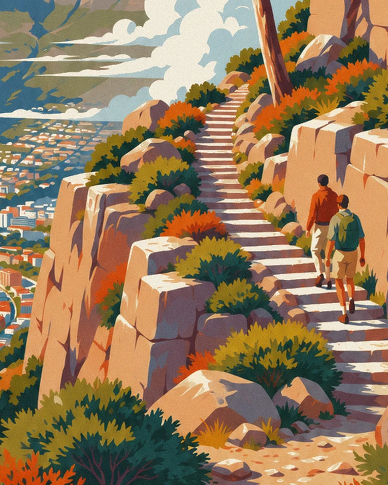 Poster Wanderung auf den Tafelberg in Kapstadt: Detail in Nahaufnahme