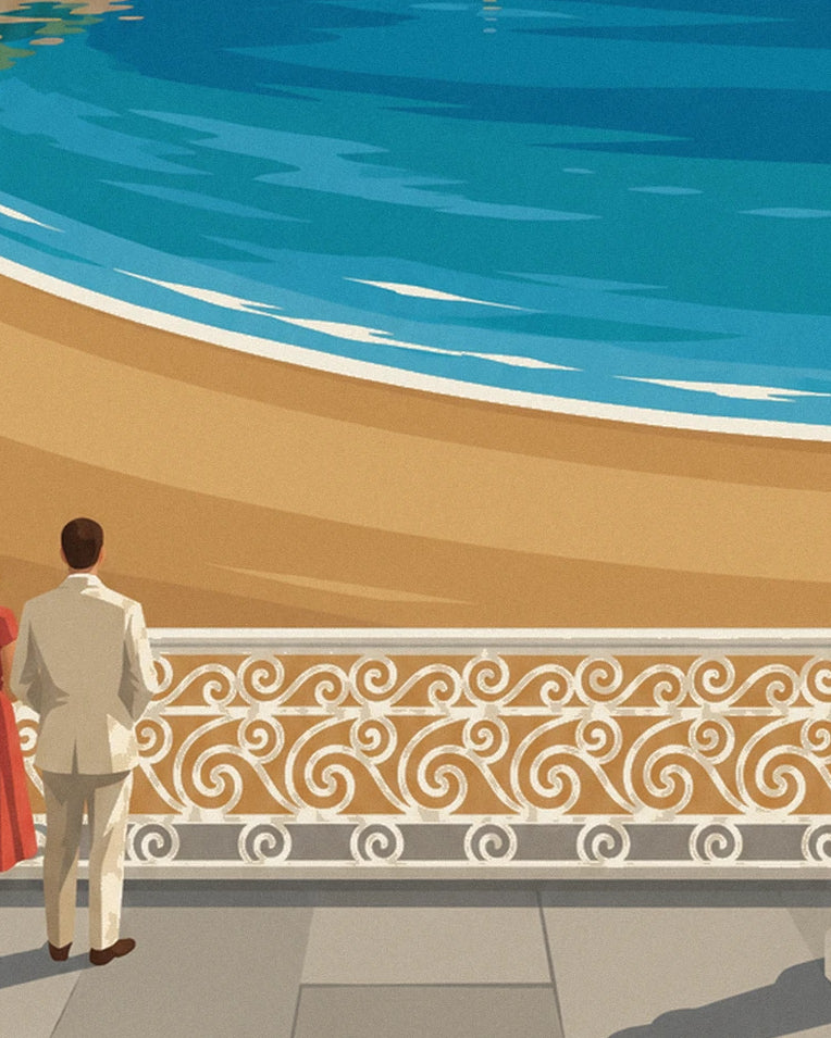 Poster Playa de la Concha in San Sebastián: Detail in Nahaufnahme