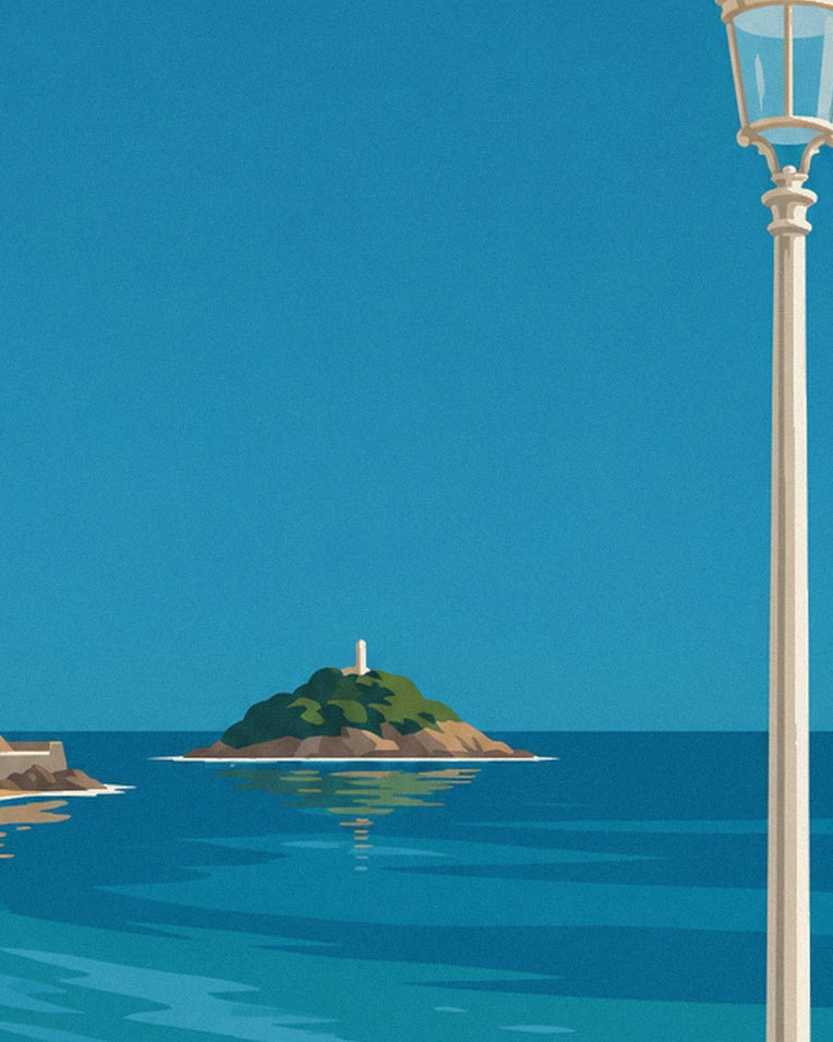Poster Playa de la Concha in San Sebastián: Detail in Nahaufnahme