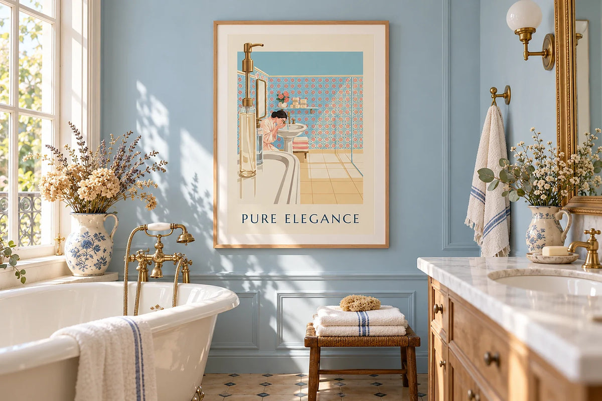 Vintage bathroom posters: soap ads, Art Deco and humor
