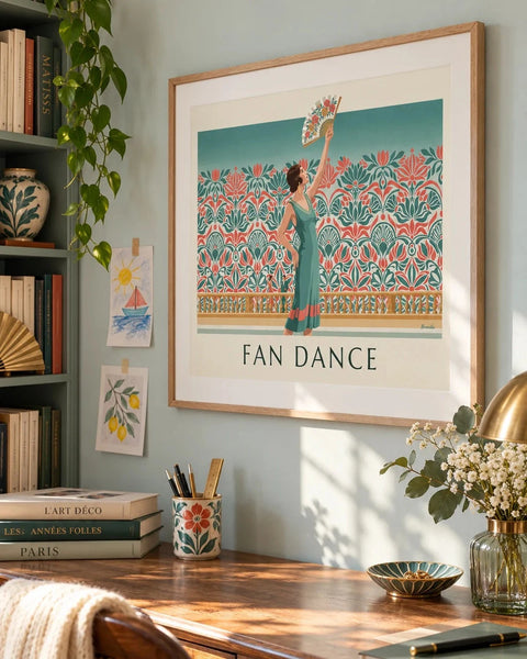 Art Deco posters: collection poster framed in a home interior