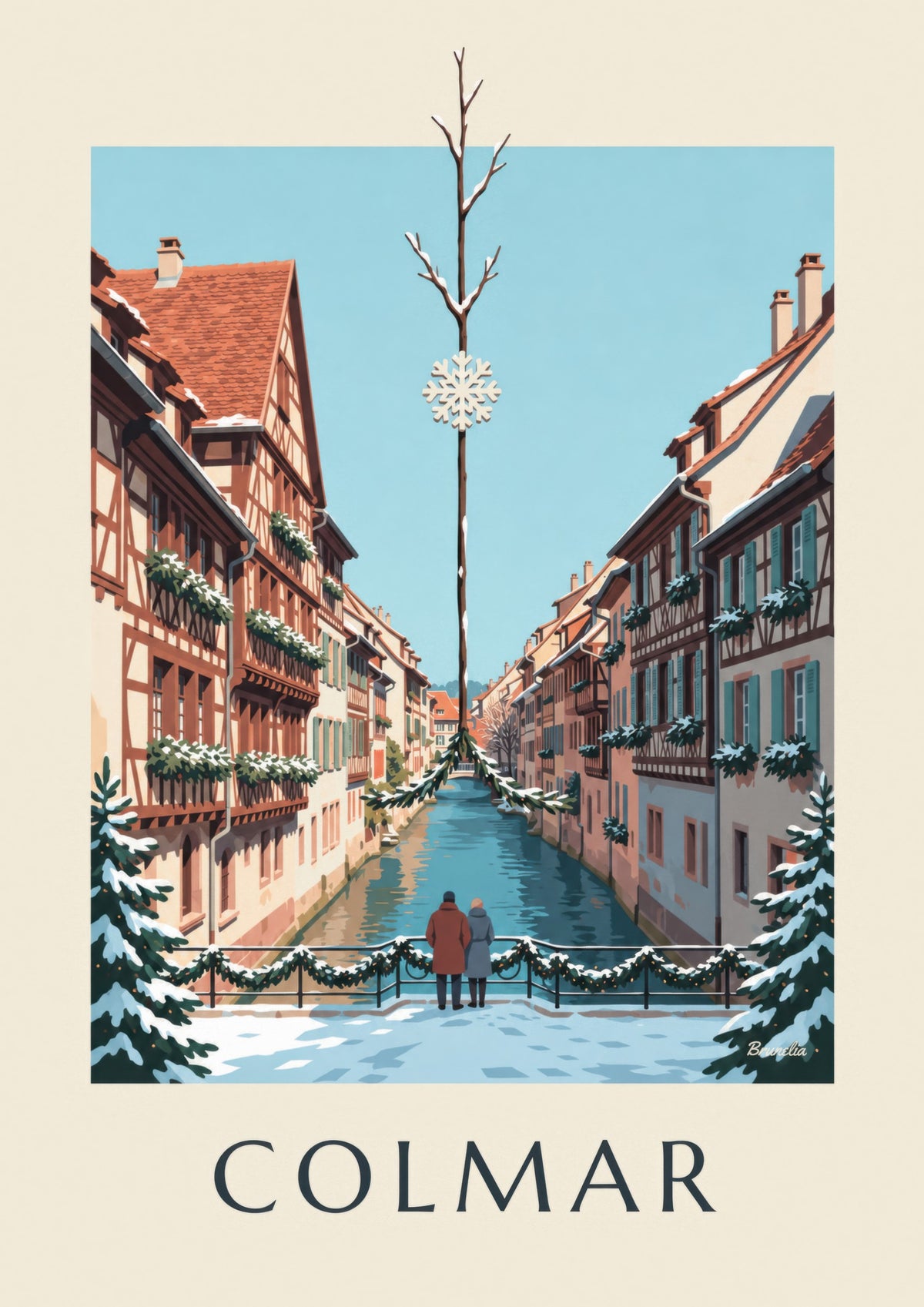 Poster Klein-Venedig in Colmar zur Weihnachtszeit