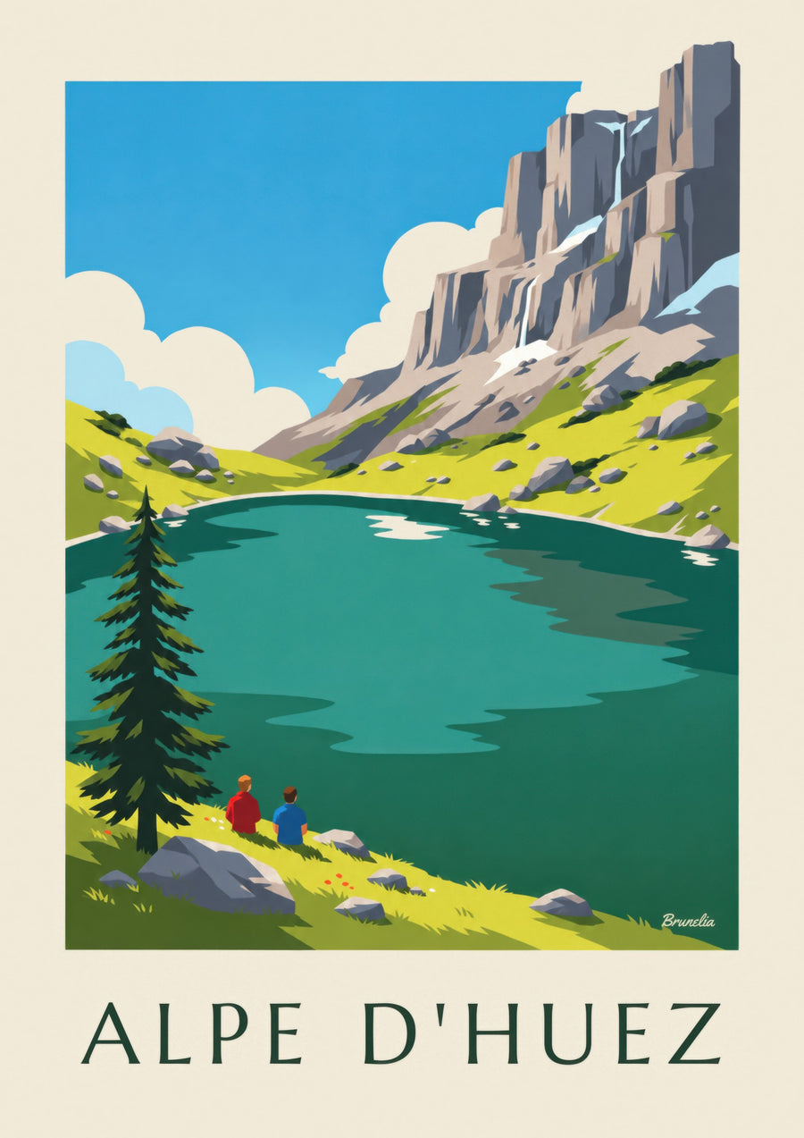 Poster Lac Besson bei Alpe d'Huez im Sommer