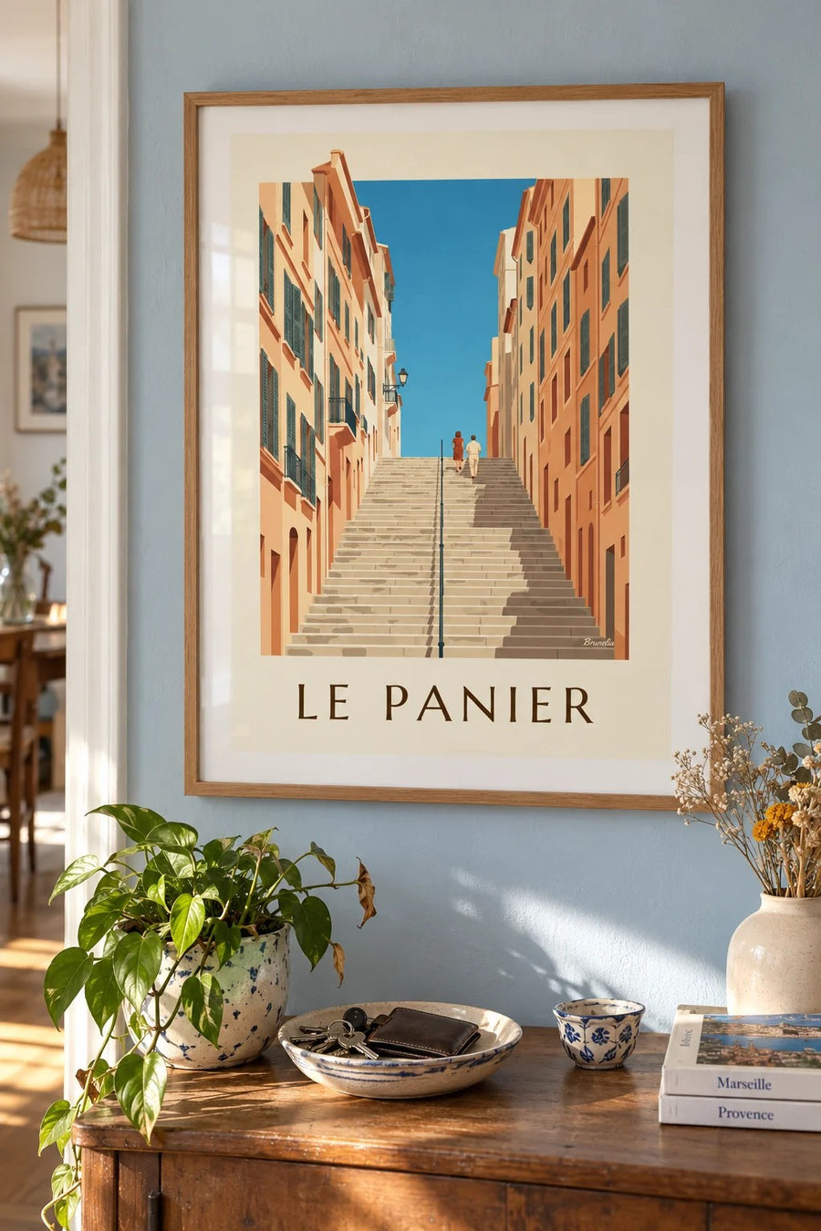 Affiche escaliers de la Montée des Accoules : encadrée au mur