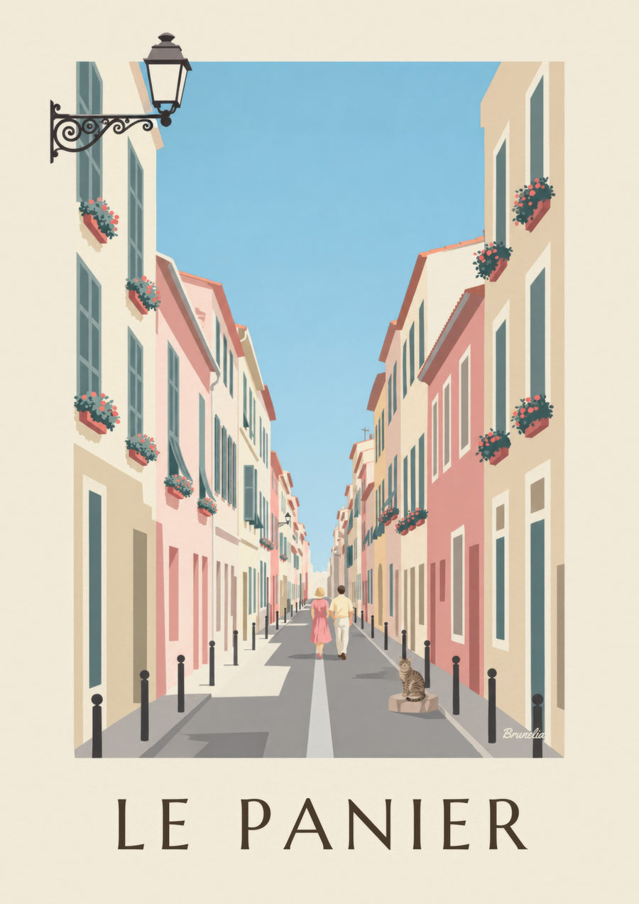 Affiche rue du Petit-Puits au Panier à Marseille