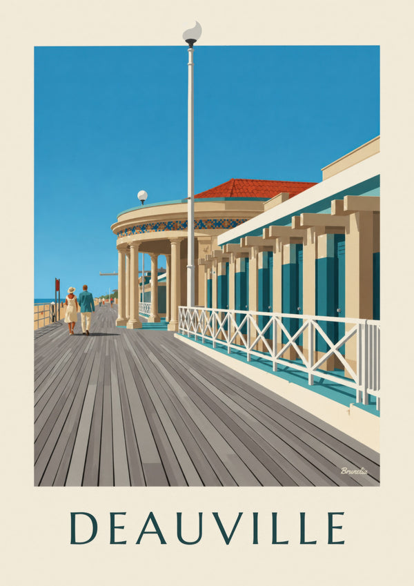 Affiche Deauville les Planches et les Bains pompéiens