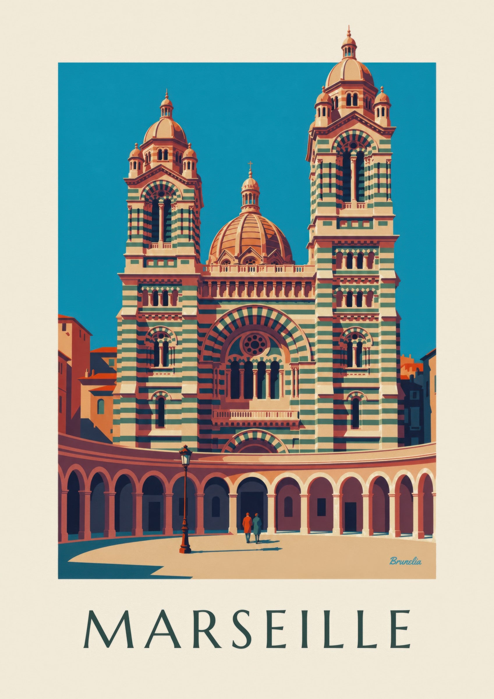 Poster Kathedrale La Major in Marseille: Detail in Nahaufnahme