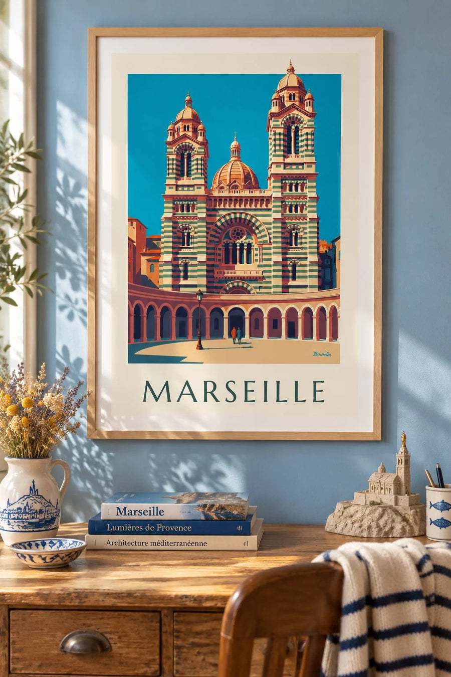 Poster Kathedrale La Major in Marseille : gerahmt an der Wand