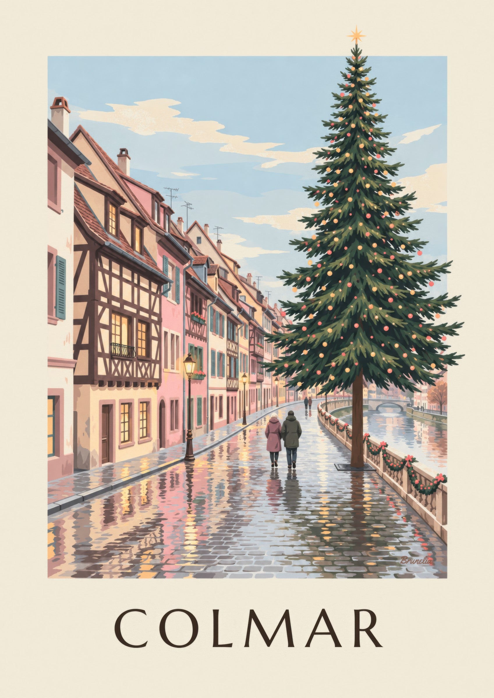 Poster Quai de la Poissonnerie in Colmar: Detail in Nahaufnahme