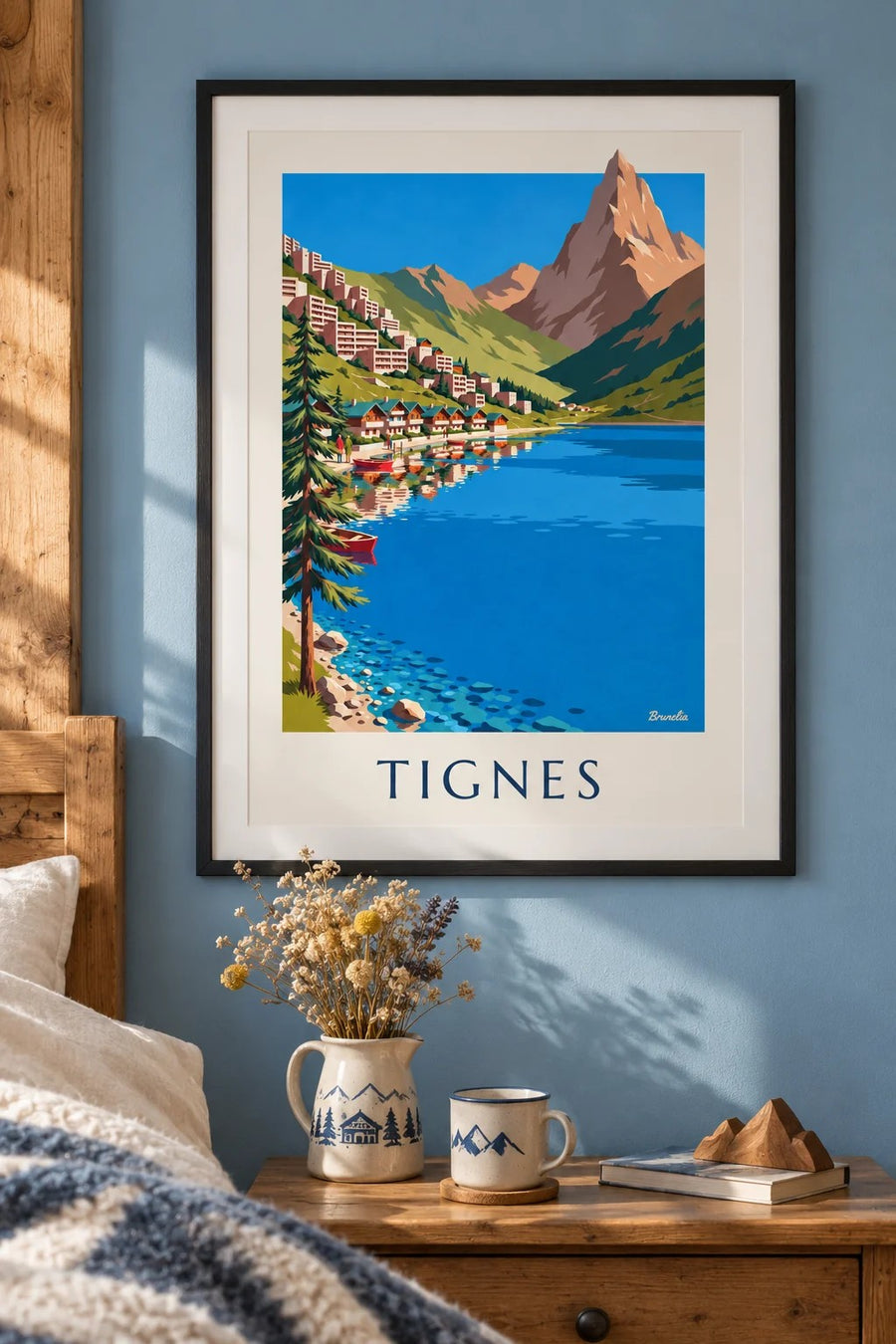 Affiche Tignes, le lac et Tignes-Le Lac en été : encadrée au mur