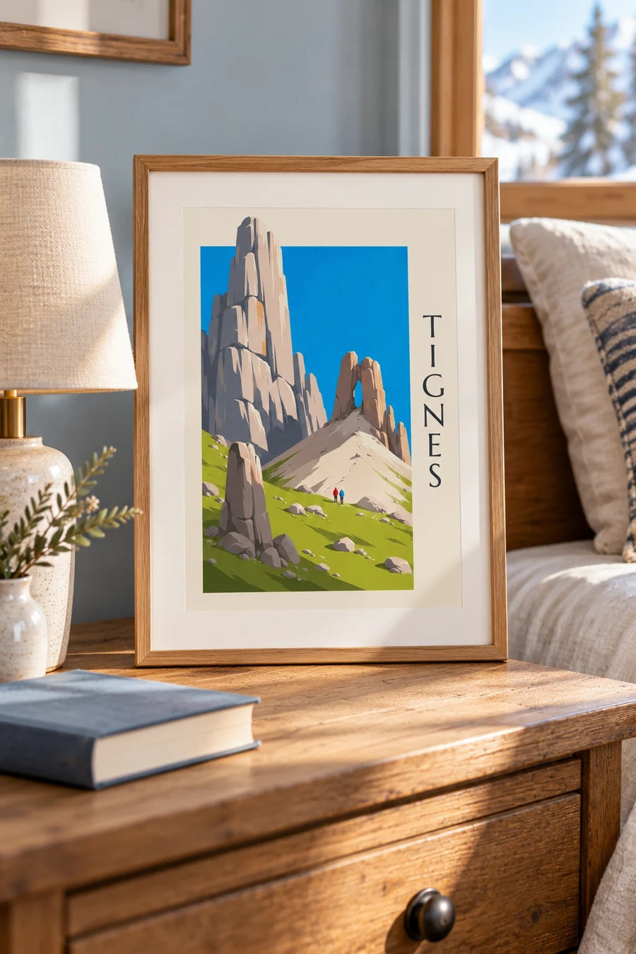 Poster Tignes, die Aiguille Percée : kleines A4-Format, gerahmt
