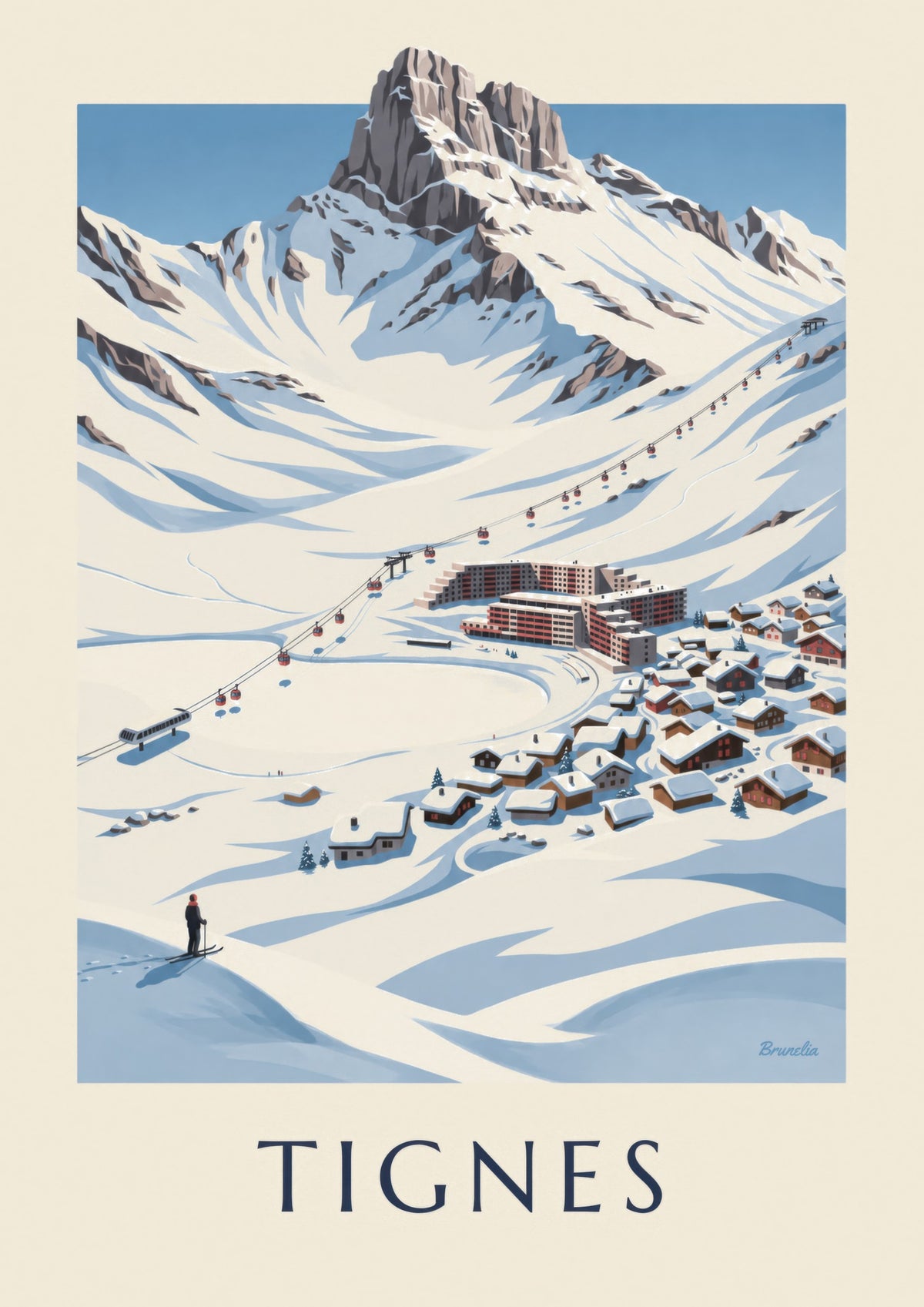 Poster Tignes-Le Lac im Schnee