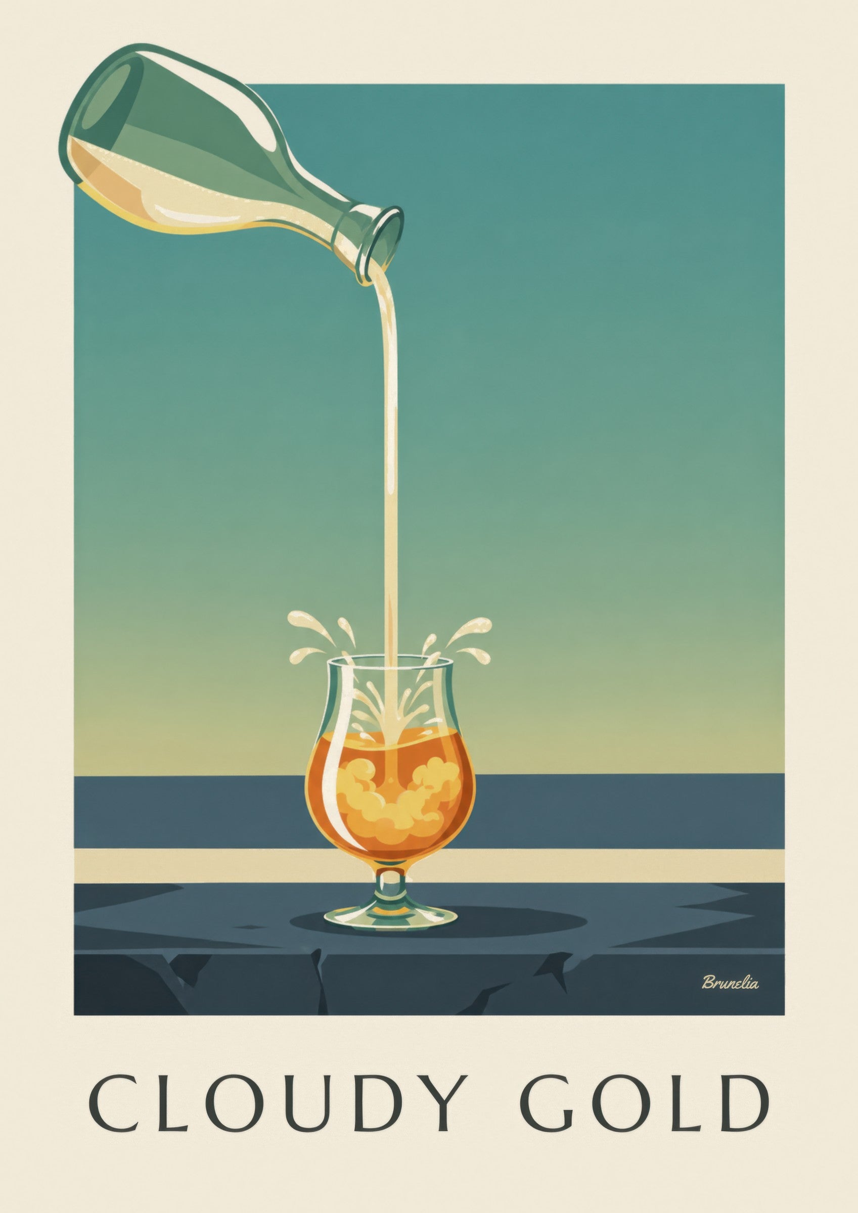Affiche pastis et eau fraîche: Detail in Nahaufnahme