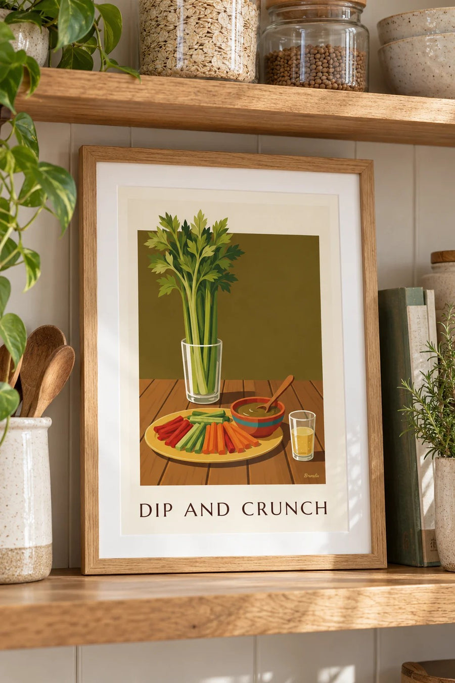 Affiche anchoïade et légumes croquants : petit format A4 encadré