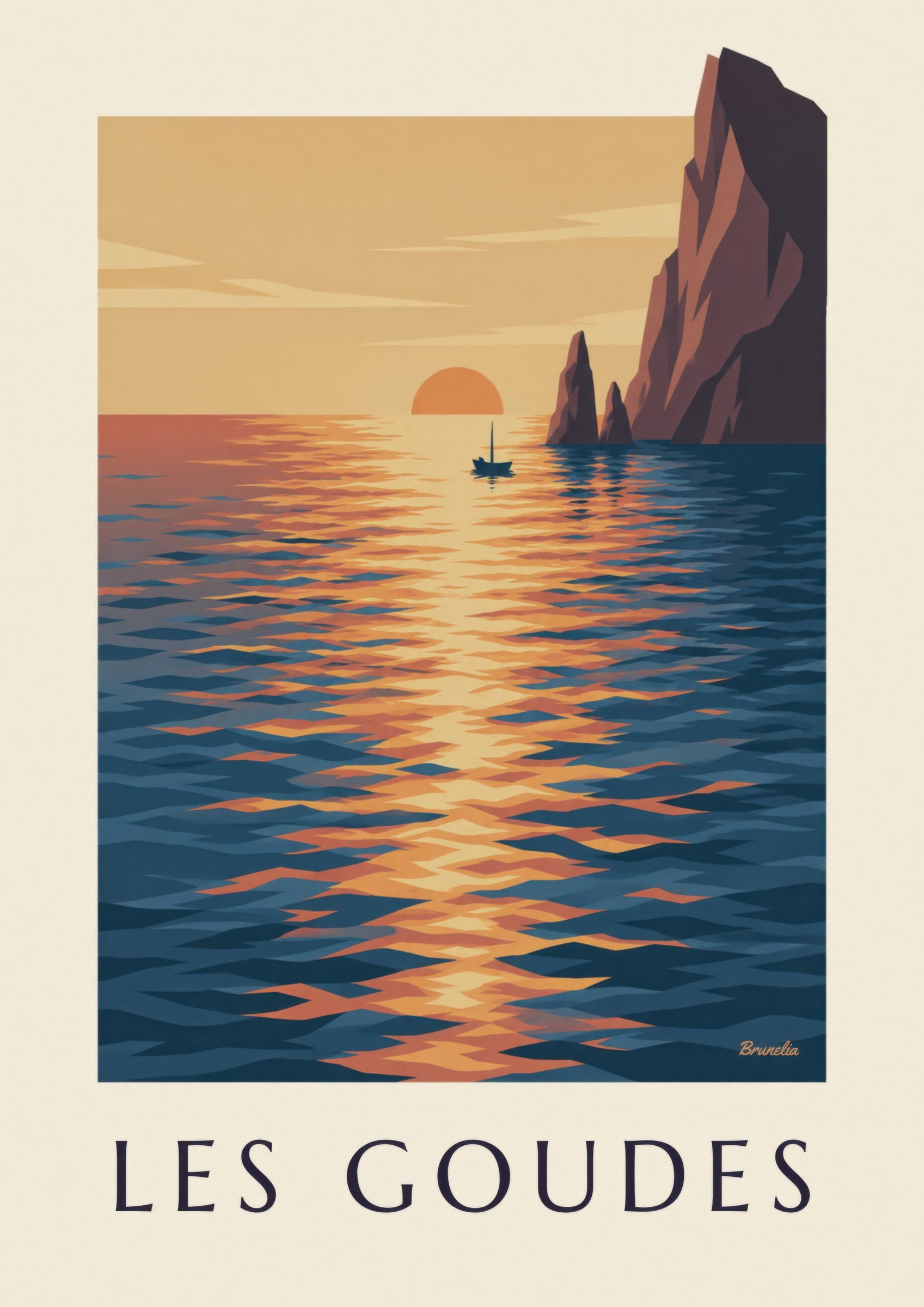 Affiche coucher de soleil aux Goudes: Detail in Nahaufnahme