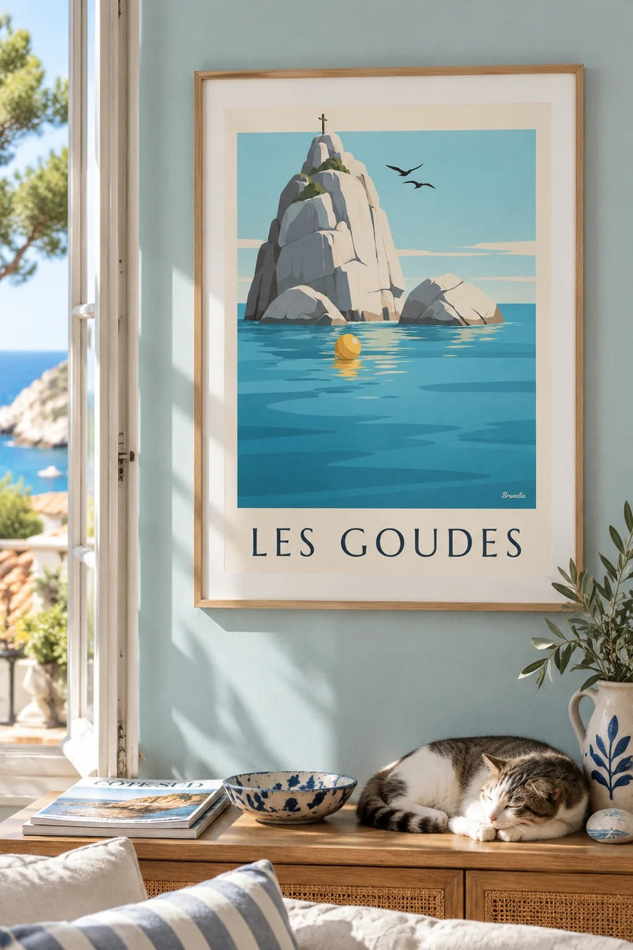 Affiche îlot du Tiboulen de Maïre et sa croix : encadrée au mur