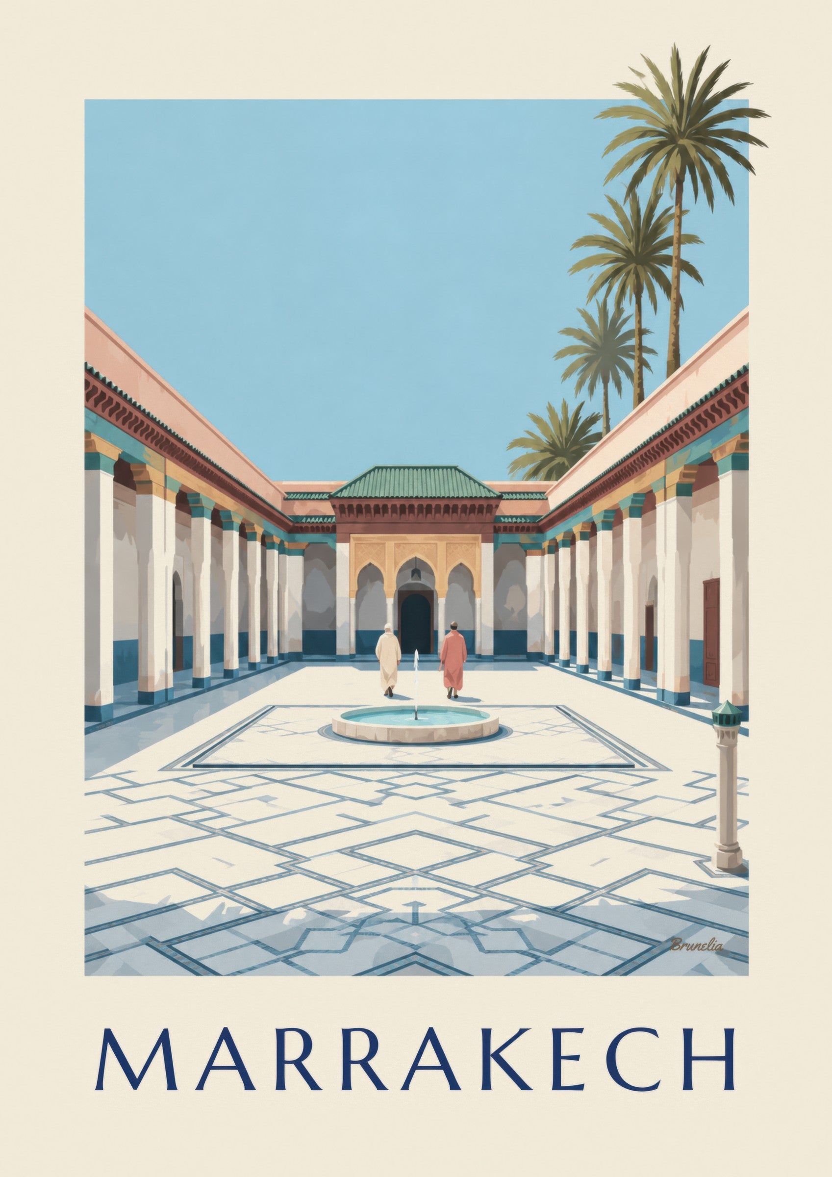 Poster Bahia-Palast in Marrakesch: Detail in Nahaufnahme