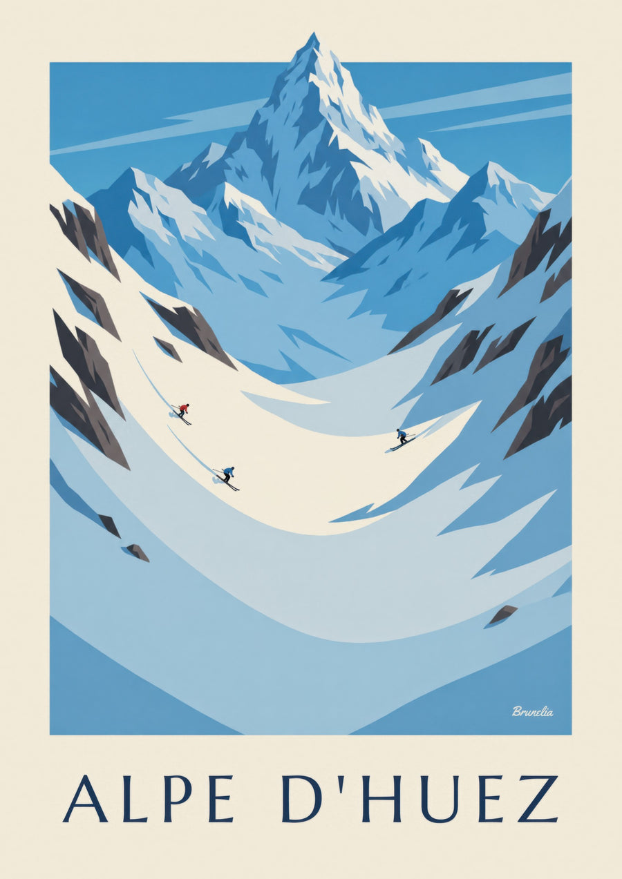 Affiche Alpe d'Huez, glacier de Sarenne et Écrins
