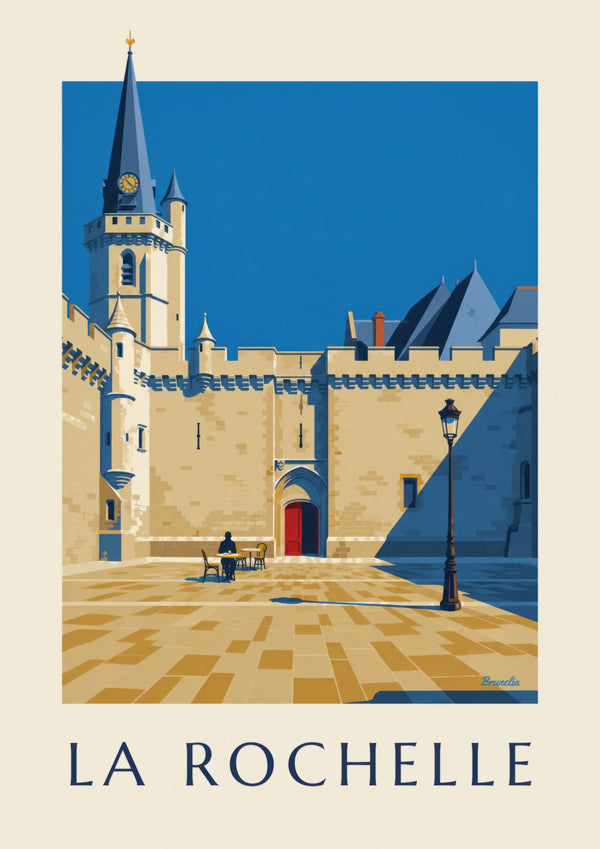 Poster des gotischen Rathauses von La Rochelle