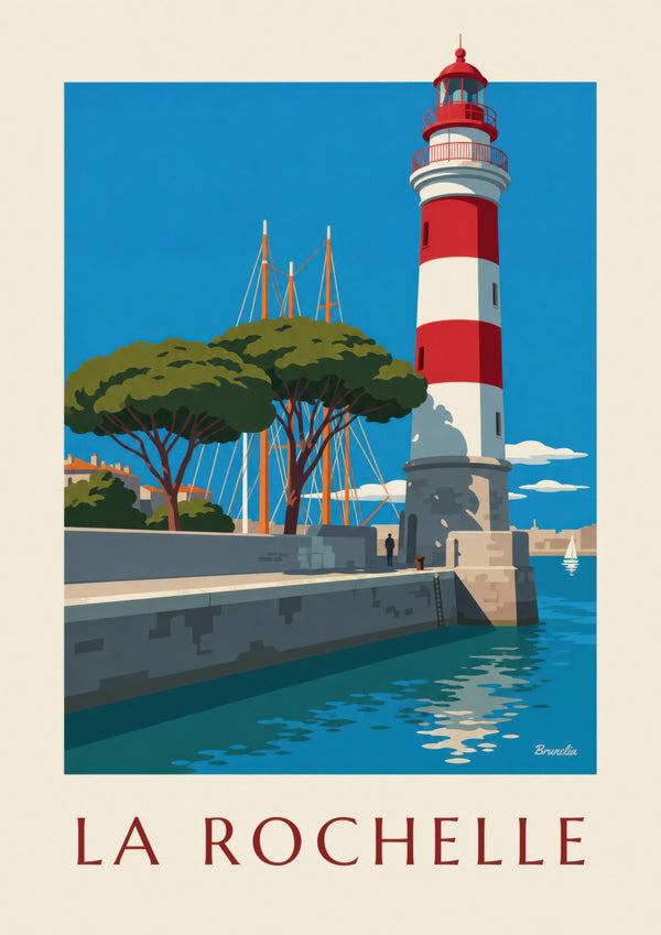 Poster mit dem rot-weißen Leuchtturm von Gabut