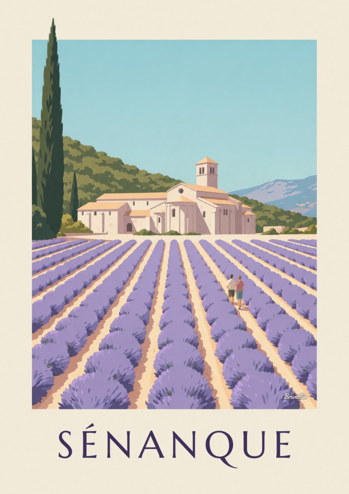 Affiche abbaye de Sénanque et lavande
