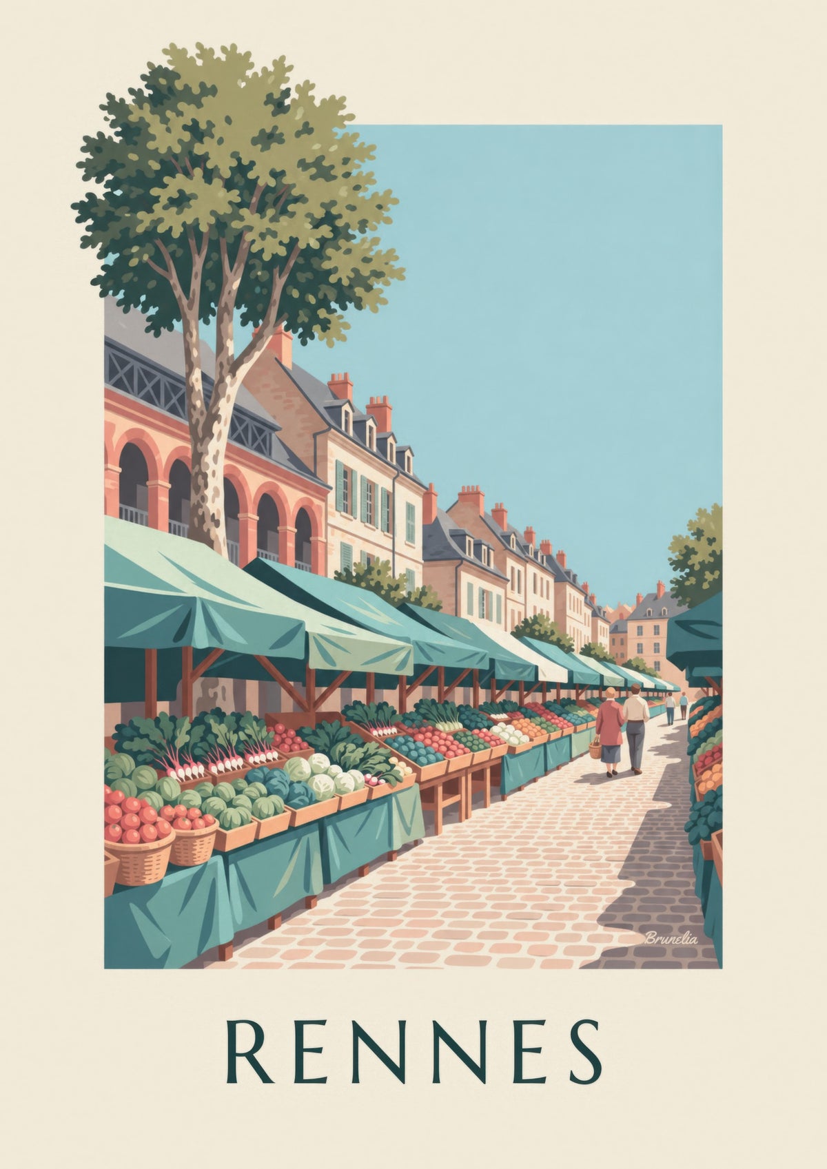 Affiche marché des Lices à Rennes