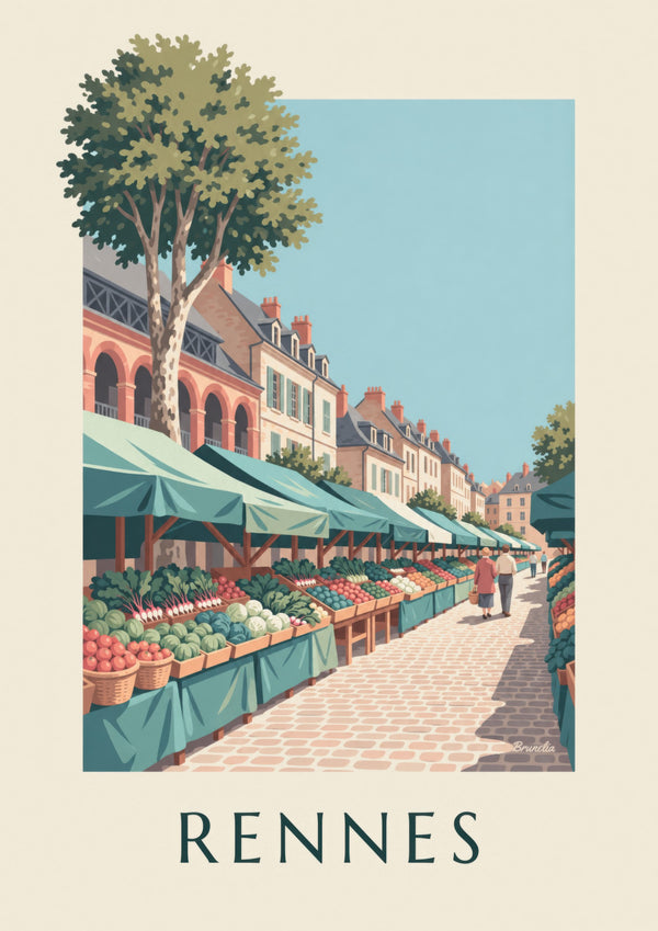 Affiche marché des Lices à Rennes