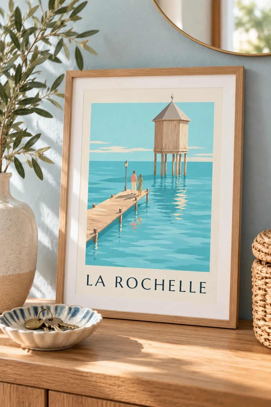 Poster Leuchtturm du Bout du Monde in La Rochelle : kleines A4-Format, gerahmt