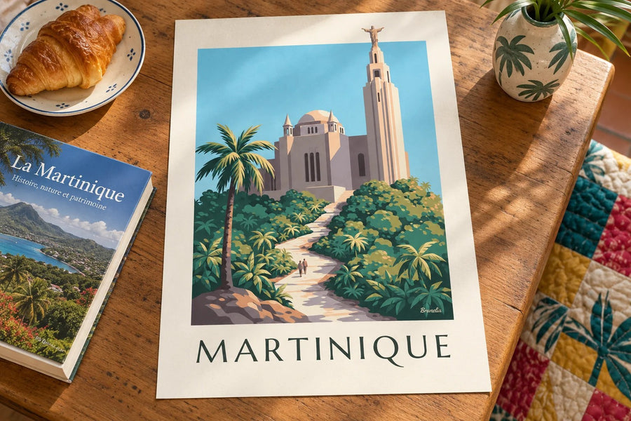 Poster Martinique, Herz-Jesu-Kirche von Balata : auf einem Tisch aufgestellt
