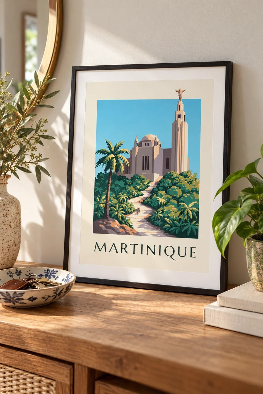 Poster Martinique, Herz-Jesu-Kirche von Balata : kleines A4-Format, gerahmt