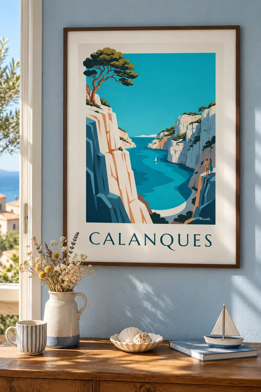 Poster der Calanque d'En-Vau in Marseille : gerahmt an der Wand