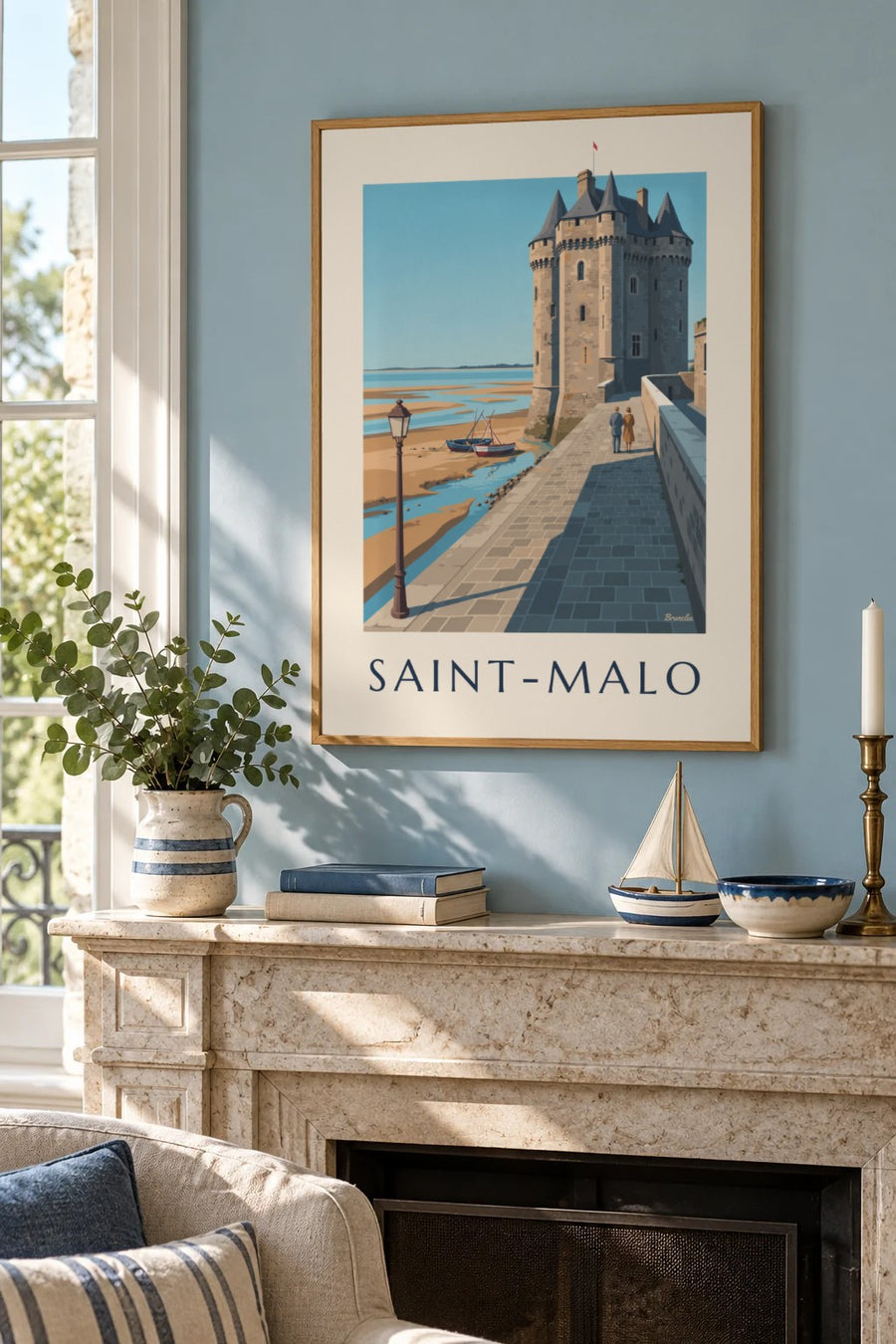 Affiche Tour Solidor à Saint-Servan, Saint-Malo : encadrée au mur