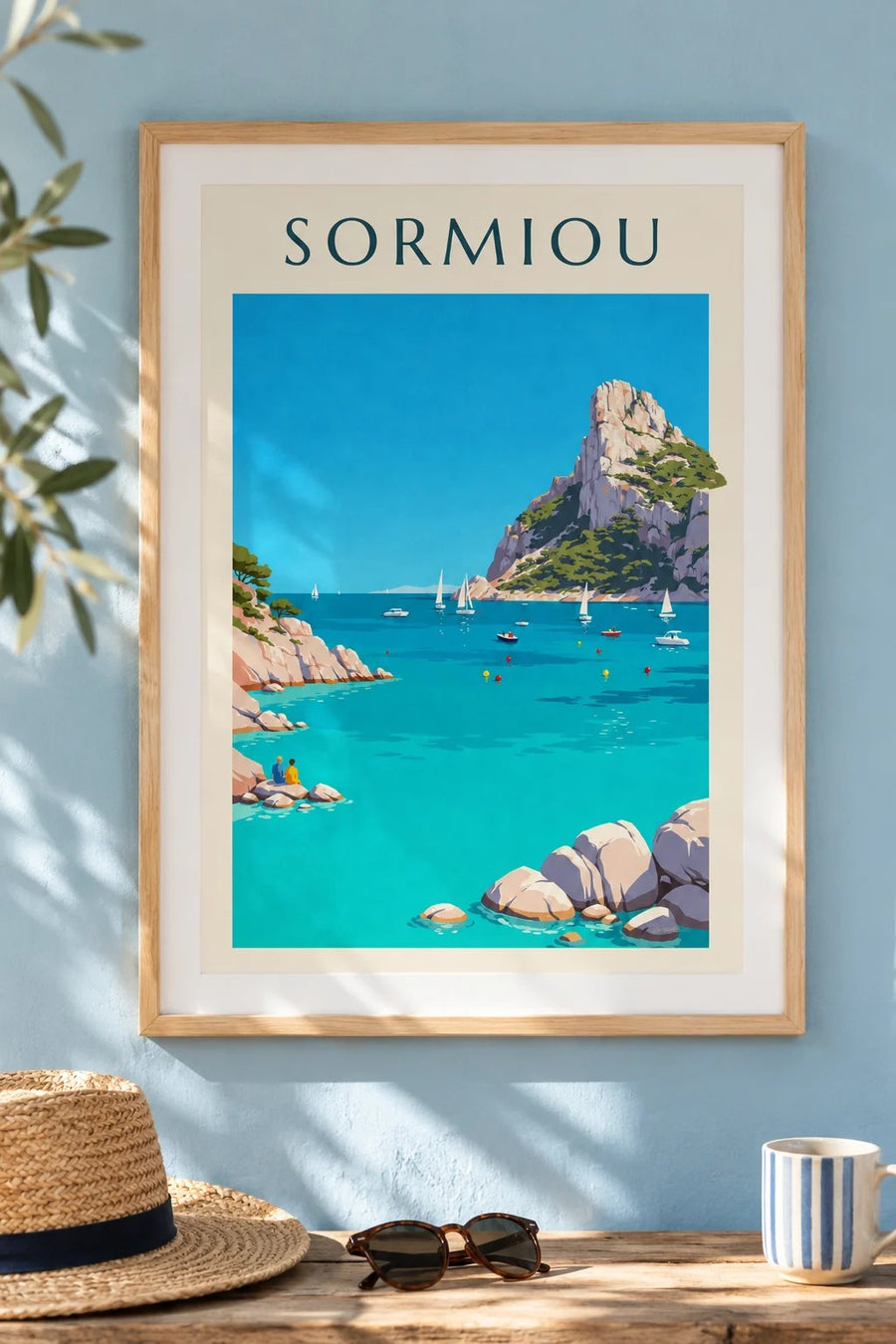 Poster der Calanque de Sormiou in Marseille : gerahmt an der Wand