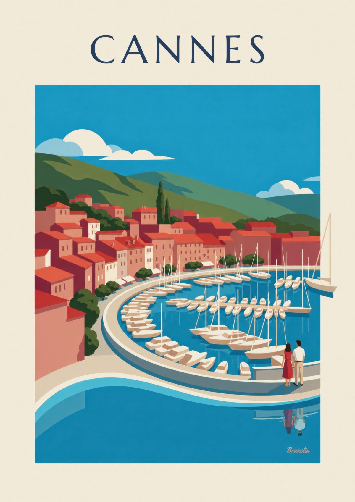 Poster der Bucht von Cannes vom Suquet aus gesehen