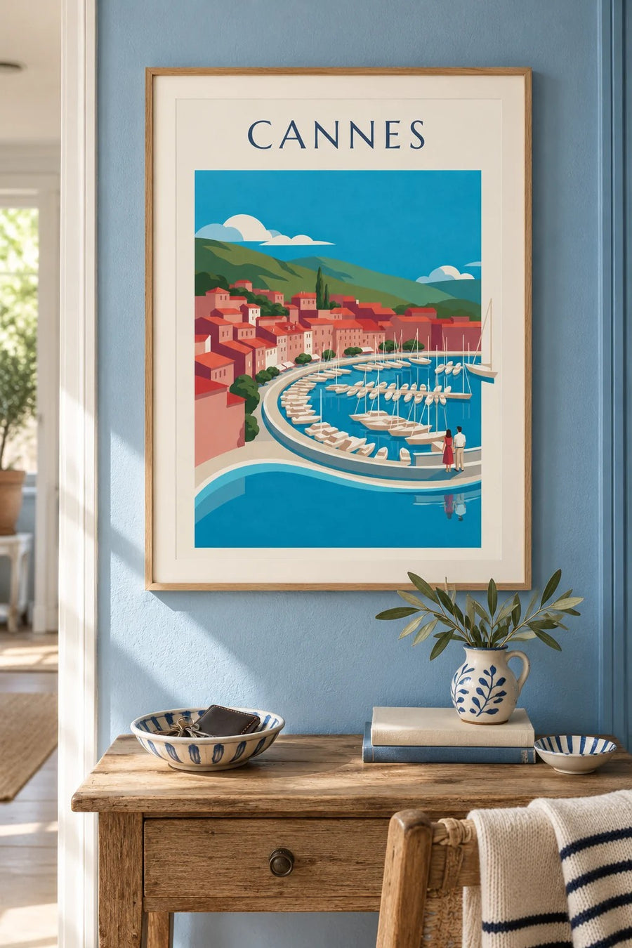 Poster der Bucht von Cannes vom Suquet aus gesehen : gerahmt an der Wand