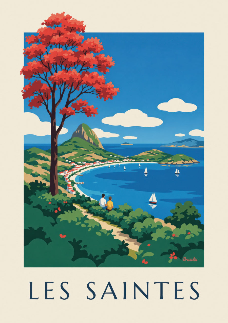 Poster Guadeloupe, Bucht von Les Saintes auf Terre-de-Haut