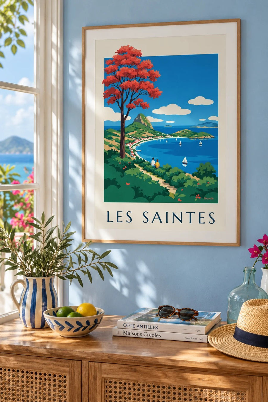 Poster Guadeloupe, Bucht von Les Saintes auf Terre-de-Haut : gerahmt an der Wand