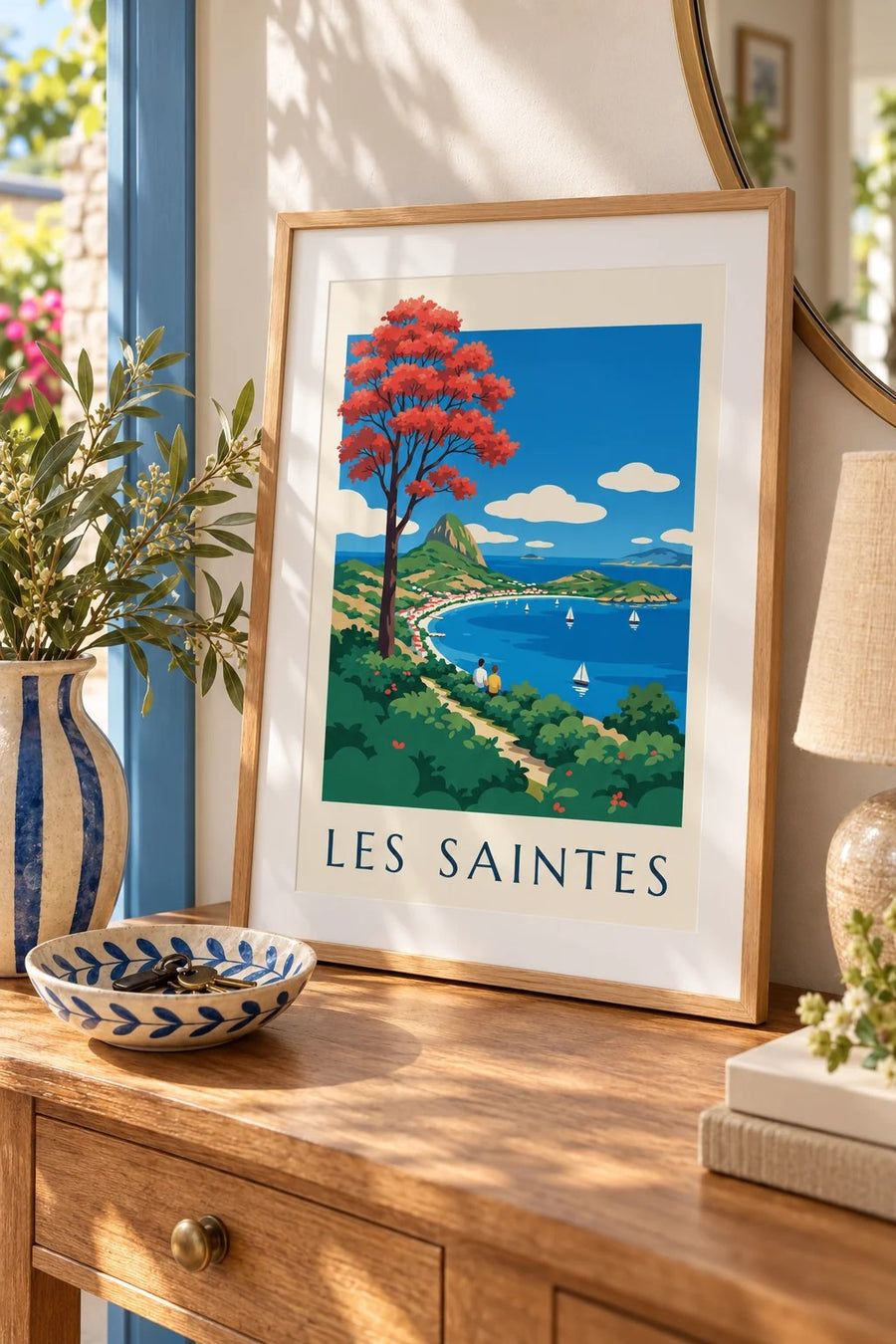 Poster Guadeloupe, Bucht von Les Saintes auf Terre-de-Haut : kleines A4-Format, gerahmt