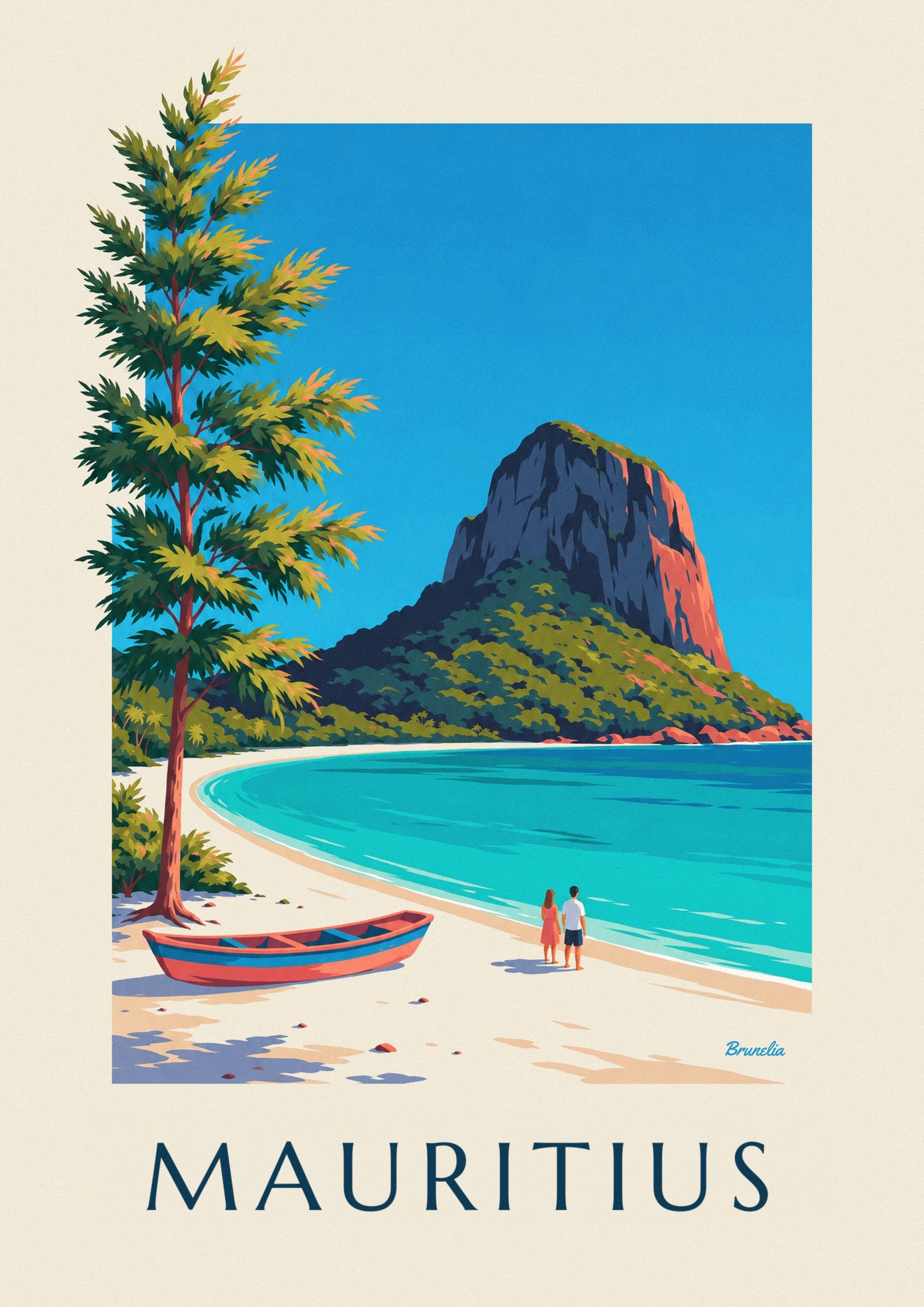 Poster Morne Brabant und Lagune auf Mauritius: Detail in Nahaufnahme