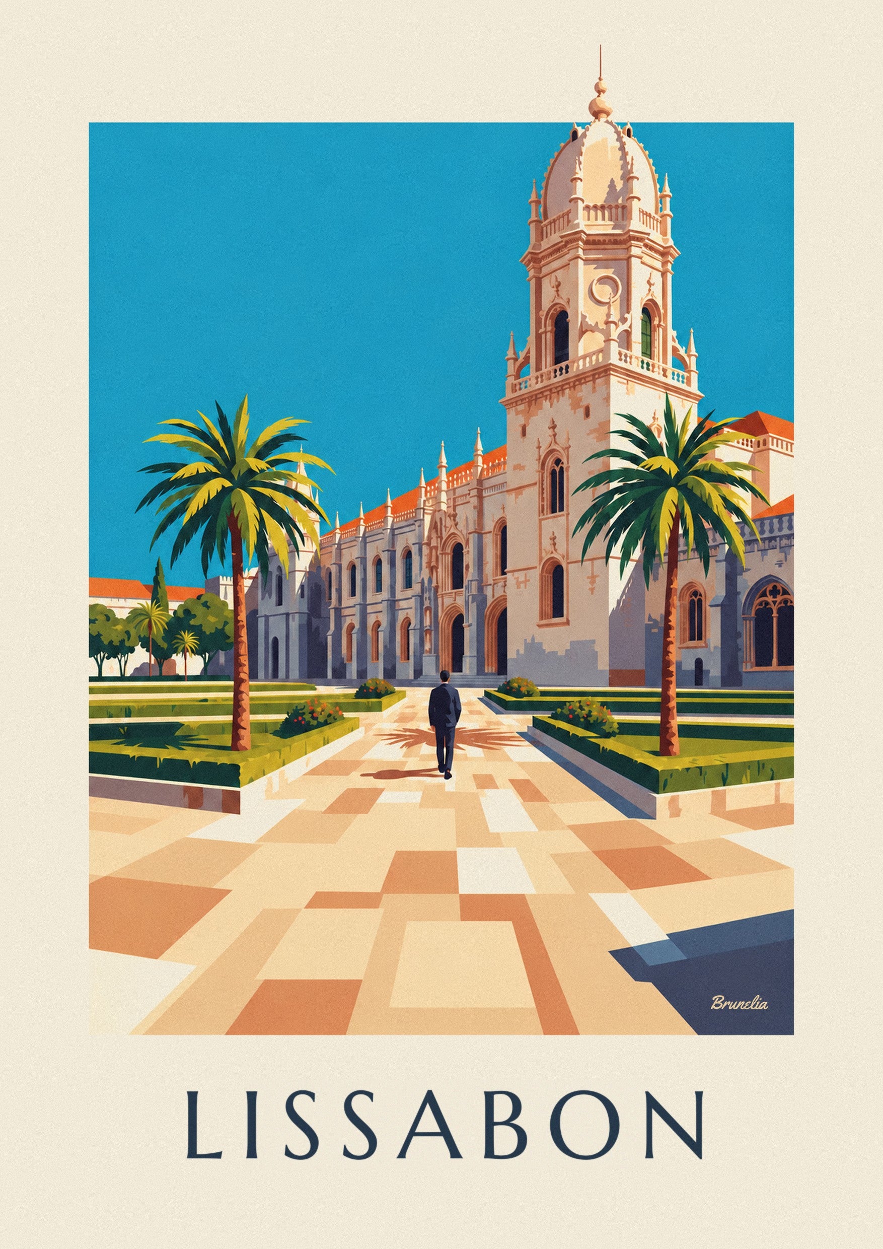 Poster Hieronymus-Kloster in Belém, Lissabon: Detail in Nahaufnahme