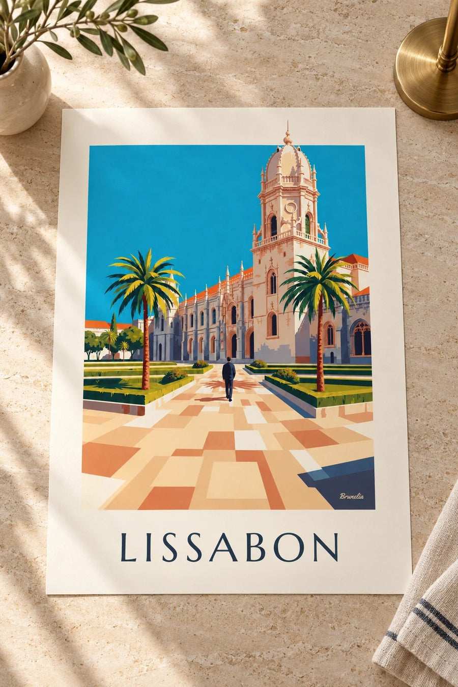 Poster Hieronymus-Kloster in Belém, Lissabon: auf einem Tisch aufgestellt